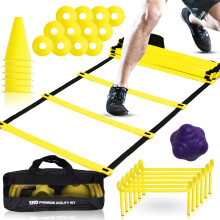 22YardsPro ND Sports Football Speed & Agility Training Kit – Complete Training Equipment Set with Agility Ladder, 6x Hurdles, 6x Traffic Cones