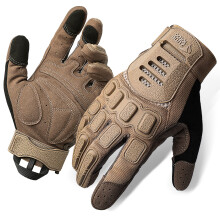 ZUNE LOTOO Full Finger Motorcycle Gloves for Men and Women, Touchscreen Motorbike Brown Gloves, Non-Slip Palm Padded MTB ATV BMX Gloves, for Cycling