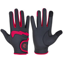 eGlove GripPro LITE 2024 - Lightweight, Breathable, Grippy & Hardwearing Equestrian Riding Gloves - Touchscreen Friendly (Black/Red (2024), Large)