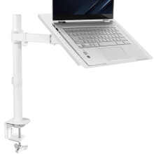 VIVO Single Laptop Notebook Desk Mount Stand, Fully Adjustable Extension with C-clamp, White, STAND-V001LW