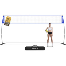 BAGAIL Volleyball Net, 12ft/20ft 2-in-1 Volleyball Net for Backyard - Adjustable Height, Heavy-Duty Frame, Freestanding Design
