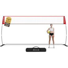 BAGAIL Volleyball Net, 12ft/20ft 2-in-1 Volleyball Net for Backyard - Adjustable Height, Heavy-Duty Frame, Freestanding Design