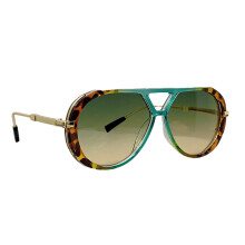 Modische Cat-Eye-Sonnenbrille mit- Leopardengrüner Rahmen