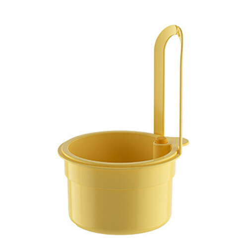 Küchenspüle, hängender Wasserhahn, Siebkorb,-Gelb