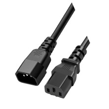 Rallonge professionnelle 18AWG IEC C13/C14 avec manchon-1m