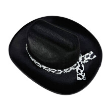 Tissu durable du chapeau occidental des enfants-Noir