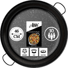 Alises - Enamelled Carbon Steel Pan (Naturally Non-Stick) Paella Pan 46 cm - Paella Pan Regular 46 cm