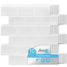 Art3d Upgrade Thicker Peel and Stick White Washed Wall Tiles Backsplash for Kitchen and Bathroom