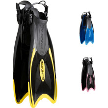 Cressi Palau Fins - Adjustable Long Fins Adults for Snorkelling and Swimming, Black/Yellow Long Fins, S/M (38/41)