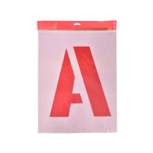 A-Z Letter Stencil Kit - 200mm Character Height, Flexible Scratch-Resistant Polyester, Spacer Marks for Easy Alignment, Reusable for Signage