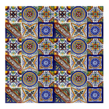 Mexican Ceramic Tiles - Ramon by Cerames - 30 Decorative Mexican Mosaic Tiles for Bathroom, Kitchen, Shower, Stairs, Living Room, Kitchen backsplash