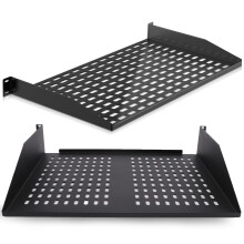 Pyle 19-Inch 1U+2U Server Rack Shelves - Universal Mounting Tray for Computer Racks & Cabinets, Wall Mount Compatible