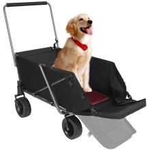 REDCAMP Folding Dog Trolleys Cart with Extendable Rear End Heavy Duty, 134L Large Collapsible Utility Wagon Strollers Garden Cart with Wheels for