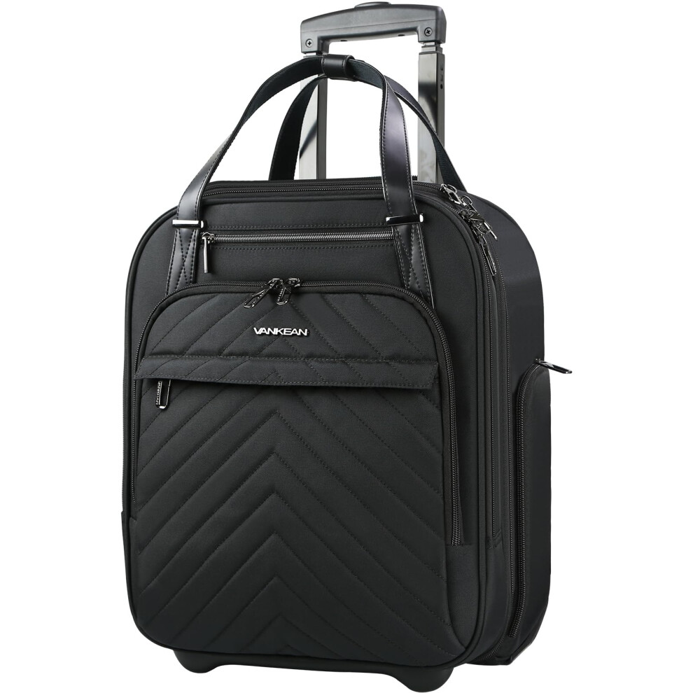 Vankean Rollable Laptop Bag Underseat Travel Case With Wheels - 16-Inch Underseater Lightweight Overnight Suitcase With Wheels Roller Case For Women 5051228002852