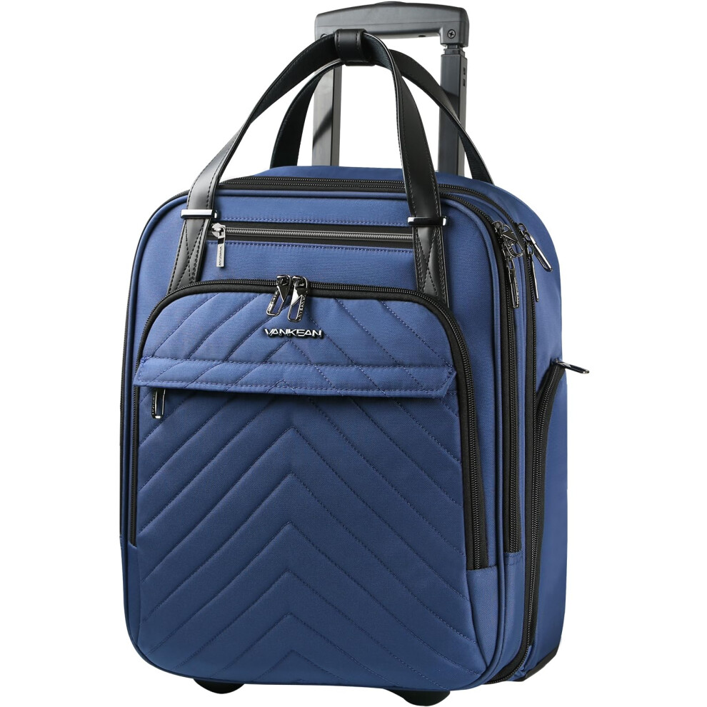 Vankean Rollable Laptop Bag Underseat Travel Case With Wheels - 16-Inch Underseater Lightweight Overnight Suitcase With Wheels Roller Case For Women 5051228002838