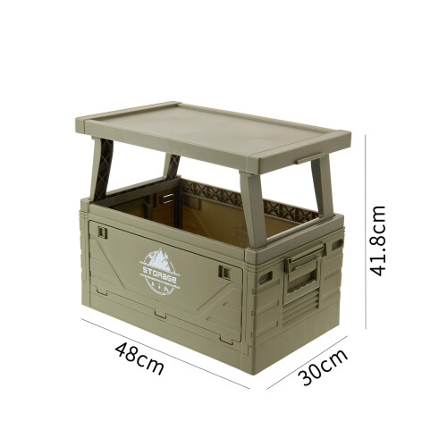 Roqao Foldable Camping Storage Box, Car Storage & Camping Cupboard With Lid 1
