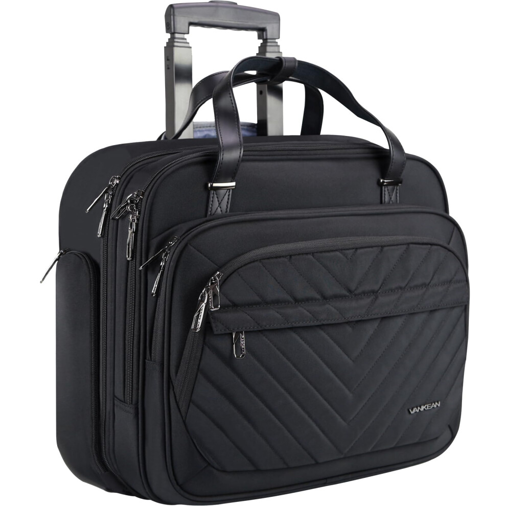 Vankean Rolling Laptop Bag Women With Wheels, 15.6 Inch Rolling Briefcase For Women 5051228003064