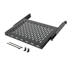 Tecmojo 1U 4-Post Server Rack and Network Rack Sliding Shelf Adjustable Depth 350mm-500mm with M6 Screws and Anti-slip stop