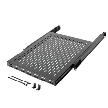 Tecmojo 1U 4-Post Server Rack and Network Rack Sliding Shelf Adjustable Depth 550mm-900mm with M6 Screws and Anti-slip stop