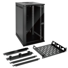 Tecmojo 12U 330mm Depth Wall Mount Data Cabinet, 10in 12U Server Cabinet, Network Cabinet with Rack Shelf, Brush Panels