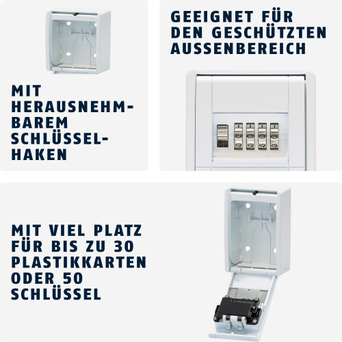 Abus ABUS KeyGarage 787 – Wall-Mounted Key Box – For Keys or Small Valuables – White 2