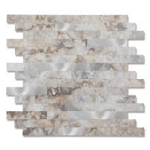 Yipscazo Peel and Stick Stone Metal Tile Backsplash, Stick on Tiles for Backsplash Kitchen, Bathroom, Laundry Room, Camper, Fireplace