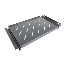 Aiten Data Grid Sliding Tray 1U 490mm Width x 300mm Bottom for Cabinet Rack Mural 19" with 450mm Bottom Laminated Steel Capacity 17 Kilos