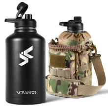 64Oz Tactical Water Bottle - Half Gallon Stainless Steel Insulated Water Bottle, Metal Military Bottle with Rugged