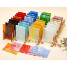 CHICSHIS 40pcs Stained Glass Sheets, 4x6 Inches Variety Vibrant Stained Glass Pack with Multi Colours and Textures