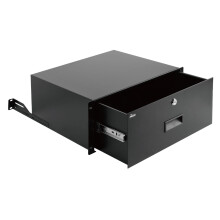 Tecmojo 4U Rack Drawer, Rack Mount for 19in Network/Server/AV Rack or Cabinet Enclosure, Lockable with Rear Support - Load-Bearing 22lb(10kg)