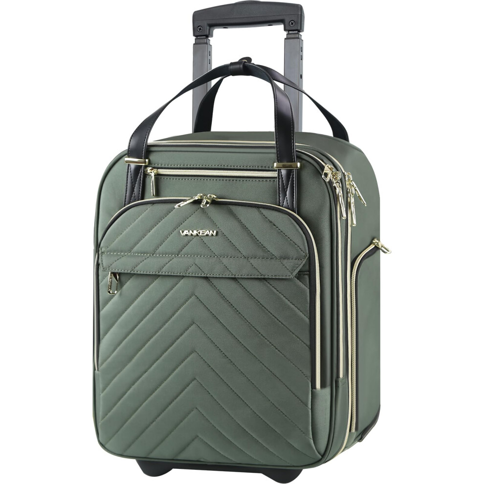 Vankean Rollable Laptop Bag Underseat Travel Backpack With Wheels - 16-Inch Underseater Lightweight Overnight Suitcase With Wheels Roller Case For 5051228003040