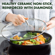 GreenPan Lima Midnight Hard Anodized Healthy Ceramic Non-Stick 30 cm Frying Pan Skillet, PFAS-Free, Induction Suitable, Oven Safe, Black