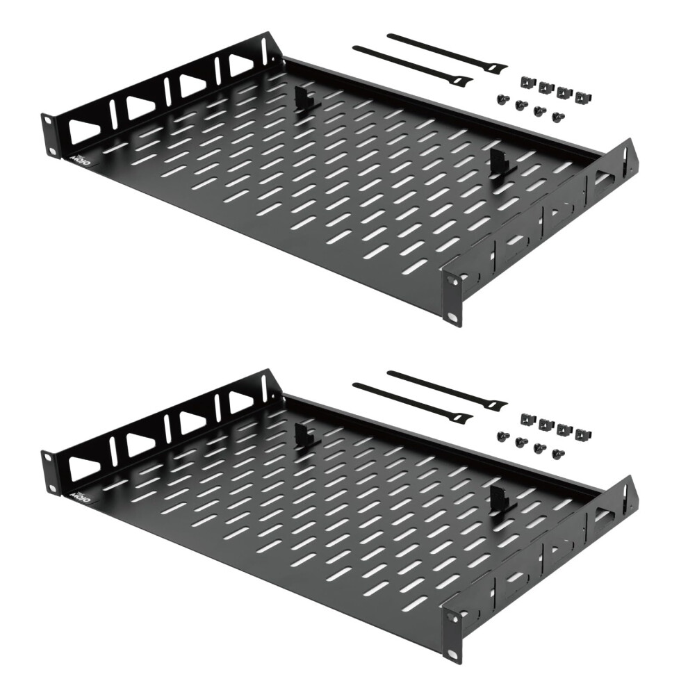 Tecmojo 1U 2Pack Cantilever Shelf, 304.8Mm Depth, 19Inch Rack Mount With Anti-Slip Stops, Server And Network Rack Shelf, 55Lbs(25Kg) Capacity 5051228003996