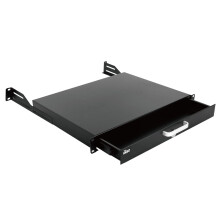 Tecmojo 1U Rack Drawer, Rack Mount for 19in Network/Server/AV Rack or Cabinet Enclosure, Lockable with Rear Support - Load-Bearing 22lb(10kg)