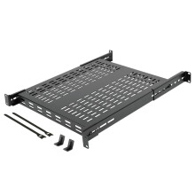 Tecmojo 1U Adjustable Vented Server Rack Mount Shelf 13.5"(343mm) - 31.8" (800mm) Depth, Supports up to 242 lbs