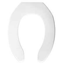 Bemis 1055 000 Elongated Open Front Plastic Toilet Seat Without Cover, White