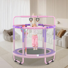 CZCPAPY Children'S Trampoline, Outdoor Children'S Trampoline, Indoor and Outdoor Use, with Safety Net, Basket, Poles, Swings, Gift for Kids