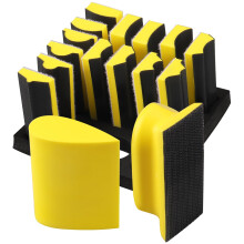 STEBRUAM Hand Sanding Block Set Contoured Profile with Hook and Loop Sanding Pad Hook Backing Plate Convex & Concave Shape for Woodworking Furniture