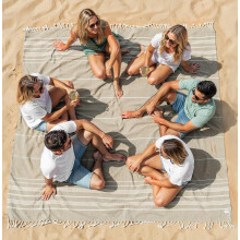 LANE LINEN Giant XL Turkish Beach Towel Blanket – 208x208 cm Extra Large Cotton Sand-Free Quick Dry Towel – Perfect for Beach, Camping, Travel
