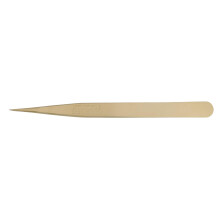 Dumont Precision Tweezers for Watchmaking, Shape No.1, Matte Brass Coated with Golden Flash, Anti-Magnetic