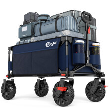 Portal Beach Trolley on Wheels for Sand 200L with Brakes All Terrain Big Wheels Festival Camping Trolley Folding Beach Wagon Garden Trolley Supports