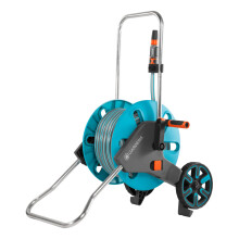 Gardena CleverRoll M Set: Hose Trolley with 20 m of Classic Hose and a Spray Nozzle with Clip Holder for Storage, Anti-drip Device