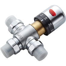 Gangang Mixer,Brass Tempered Valve, Lead Free Solid Brass, G1/2 NPS Male Connections with Check (Thermostatic Mixing)