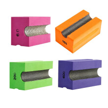 MiJunHD Concave Electroplated Diamond Sanding Block, 60/100/200/400 Grit Curved Polishing Pad for Grinding Trimming Granite Marble Glass Stone Tile