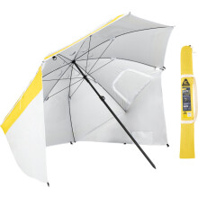 Cressi Sunshell Umbrella Parasol Max White/Yellow/Black - Lightweight and Portable Outdoor Parasol, for Protection from the Sun and Bad Weather