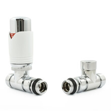 Hot Flow White Marella 3 Modern Thermostatic Radiator Valve Straight TRV. Includes Straight TRV Body