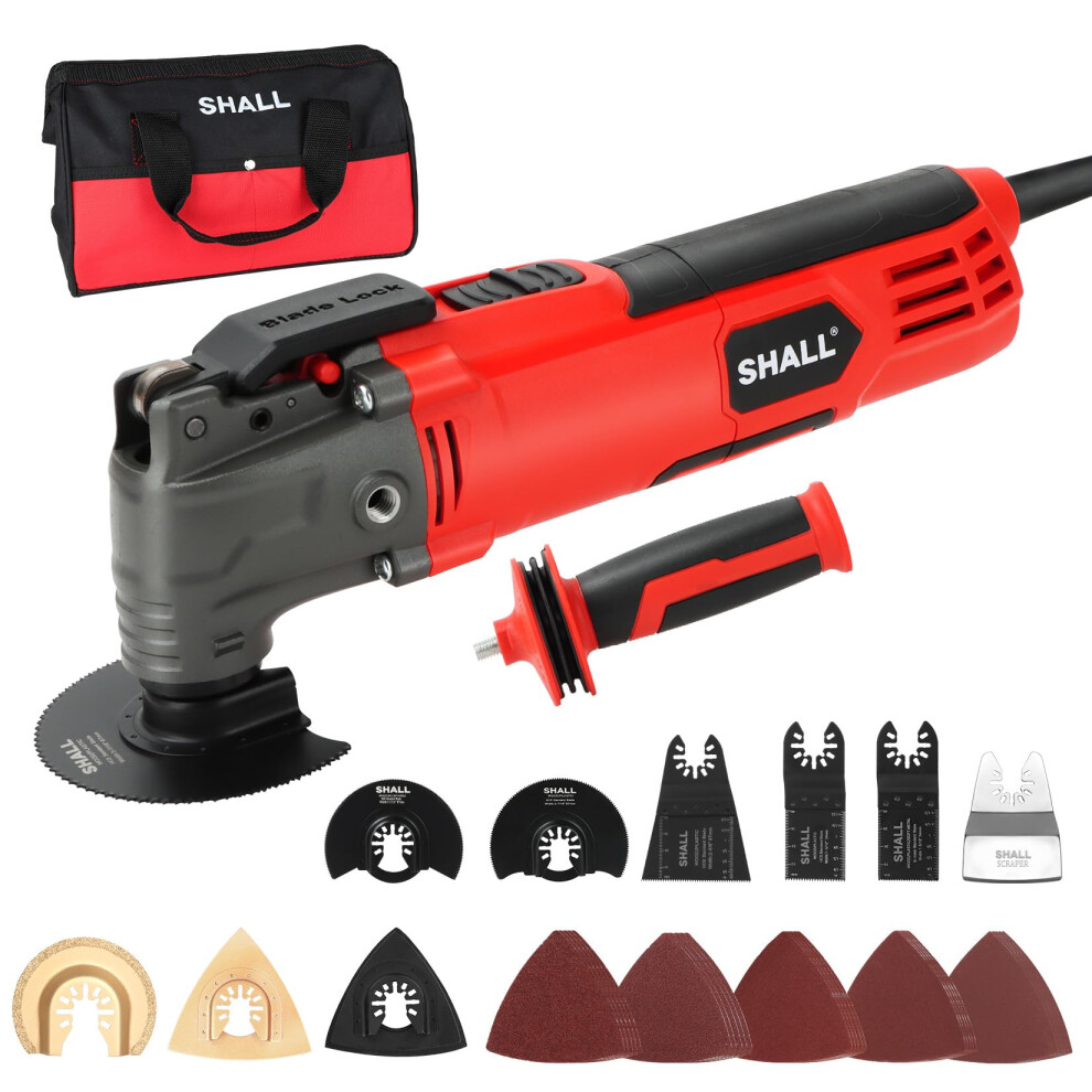 Shall Oscillating Tool, 500W Oscillating Multitool Kit With 5 Oscillation Angle, Quick Change & Kickback Protection 5051228009790