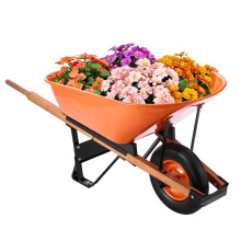 VEVOR Wheelbarrow Cart, 6 Cu. Ft. Load & 330 lbs Capacity, One Wheel Garden Dump Cart Wheel Barrow with Metal Handle & 16" Wide Track Wheels