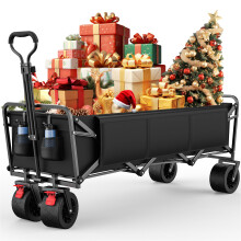 Folding Camping Trolley - Festival Trolley on Wheels Morpilot Portable Foldable Wagon 250L Beach Heavy-Duty Cart Picnic Transporter for Outdoor