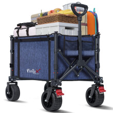 COMLAX FIELD Festival Trolley on Wheels, 120L 100KG Folding Beach Trolley, Portable Camping Shopping Trolley Cart